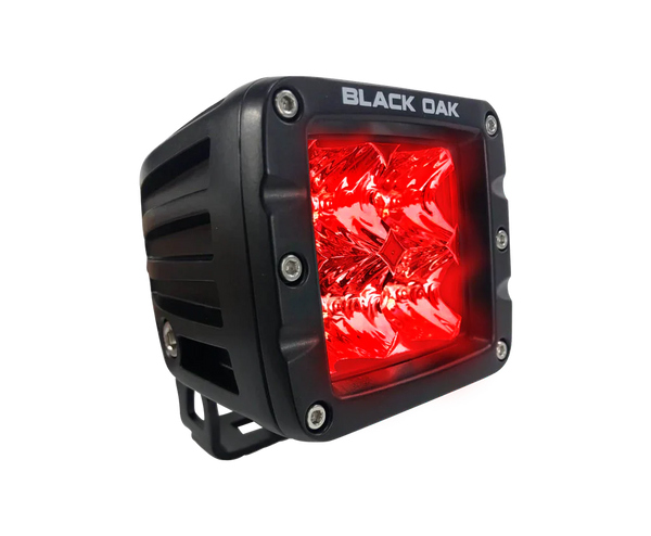 Black Oak 2" Red LED Driving Light Pod Kit